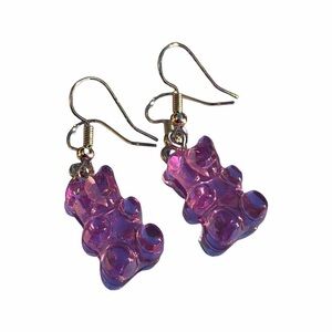 Purple Gummy Bear Dangle Earrings - Women Jewelry